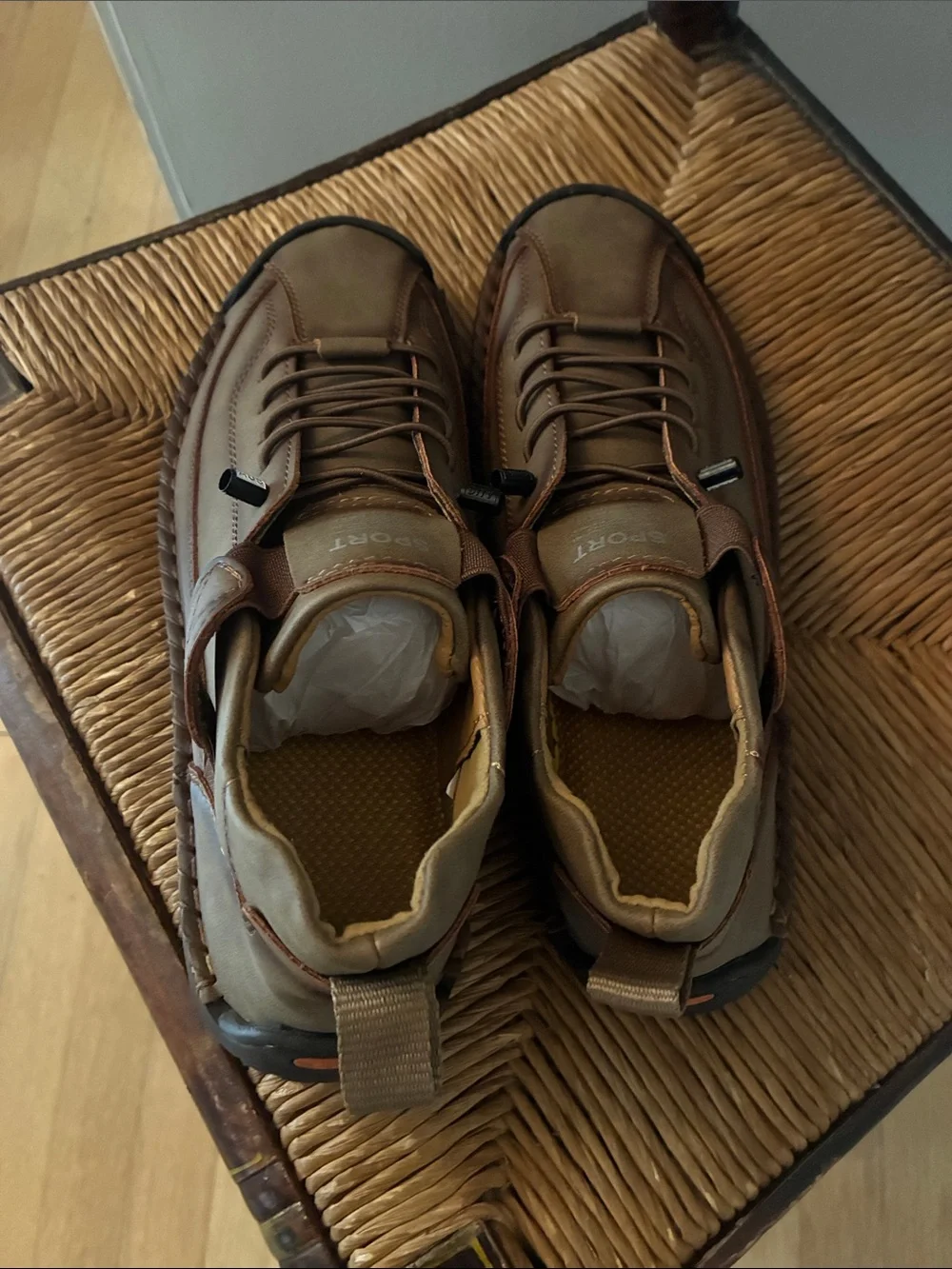 Sporto Brown Leather-Look women’s  Athletic Sneakers
